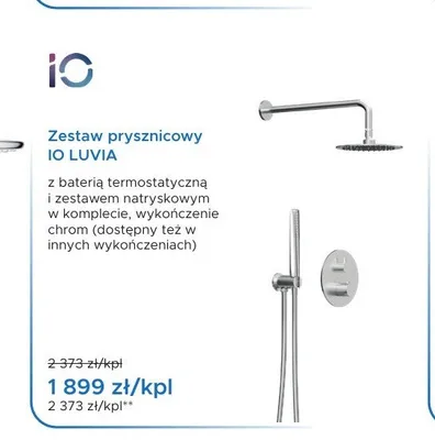 Zestaw prysznicowy IO Luvia Chrom promocja w Blu Salony Łazienek