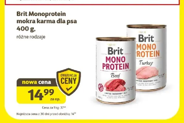Mokra karma dla psa Brit Monoprotein Turkey promocja w Super Zoo