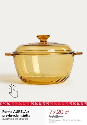 Forma Aurela z przykryciem żółta 22x19x13 cm 2500 ml promocja w Homla