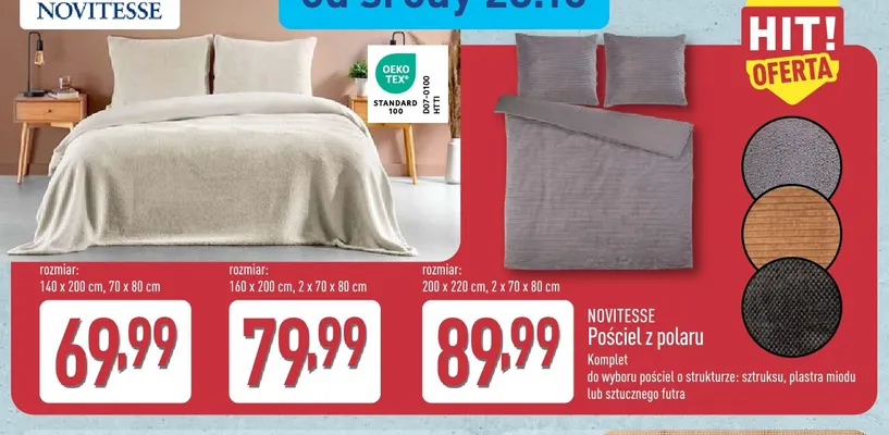 Pościel z polaru Novitesse 140x200 cm promocja w Aldi