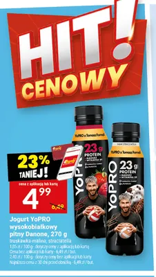 Jogurt YoPRO wysokobiałkowy pitny Danone truskawka-malina promocja w Twój Market