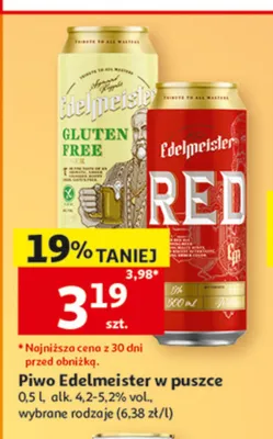 Piwo Edelmeister Gluten Free promocja w Auchan