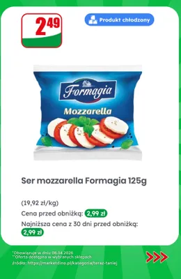Ser mozzarella promocja w Dino