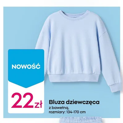 Bluza dziewczęca z bawełną promocja w Pepco