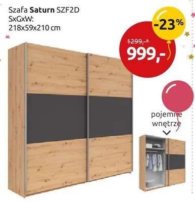 Szafa Saturn SZFZD promocja w Black Red White