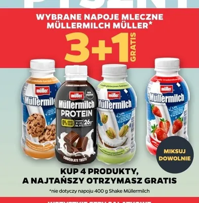 Napój mleczny Müllermilch o smaku pistacjowo-kokosowym promocja w Netto