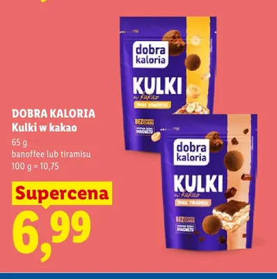 Kulki w kakao Dobra Kaloria banoffee promocja w Lidl