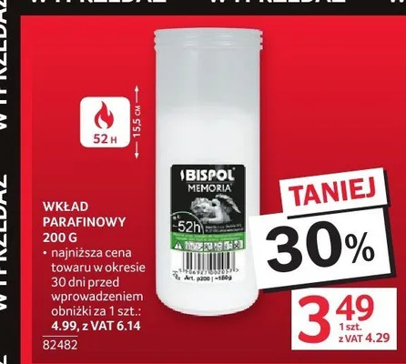 Wkład parafinowy Bispol Memoria promocja w Selgros