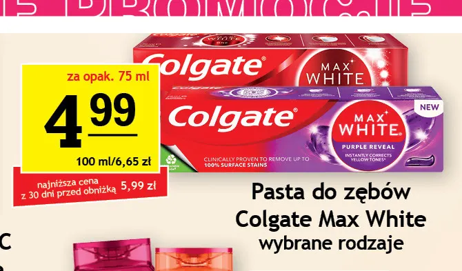 Pasta do zębów Colgate Max White Purple Reveal promocja w Gram Market