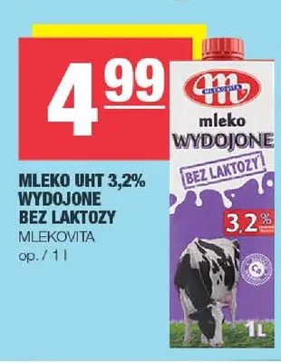 Mleko UHT 3,2% Wydojone bez laktozy Mlekovita promocja w SPAR