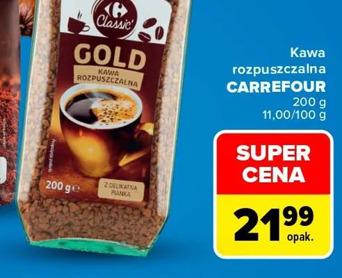 Kawa rozpuszczalna Carrefour Classic Gold promocja w Carrefour Market