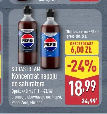 Koncentrat napoju do saturatora Sodastream Mirinda promocja w Aldi