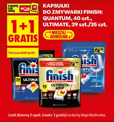 Kapsułki do zmywarki Finish Ultimate 39-pak promocja w Biedronka
