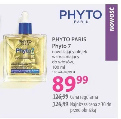 Nawilżający olejek wzmacniający do włosów Phyto 7 Phyto Paris promocja w Hebe