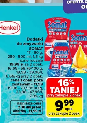 Dodatki do zmywarki Somat promocja w Carrefour