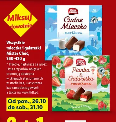 Pianka i galaretka w czekoladzie Mister Choc truskawka promocja w Lidl