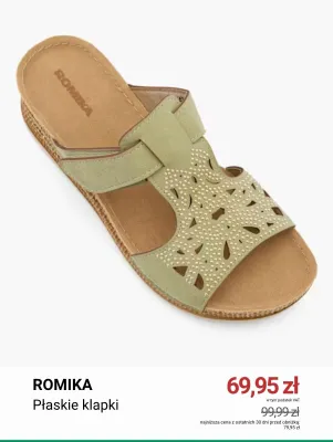Płaskie klapki Romika promocja w Deichmann