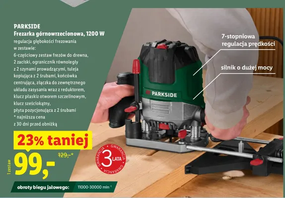 Frezarka górnowrzecionowa Parkside promocja w Lidl