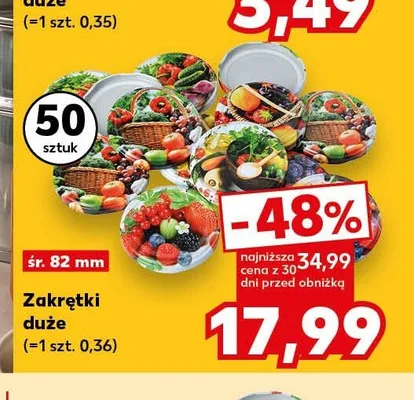 Zakrętki duże śr. 82mm promocja w Kaufland