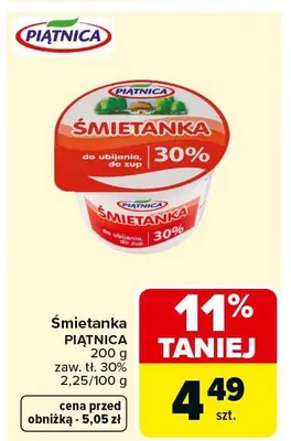 Śmietanka do ubijania, do zup 30% promocja w Carrefour