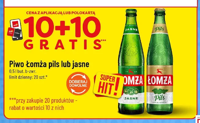 Piwo Łomża pils promocja w POLOmarket
