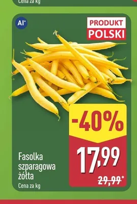 Fasolka szparagowa żółta polska promocja w Aldi