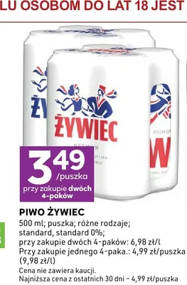 Piwo Żywiec Standard promocja w Stokrotka