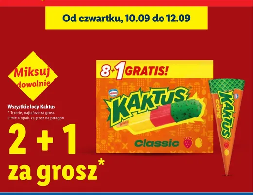 Lody Kaktus Classic 9-pak promocja w Lidl
