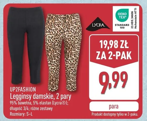 Legginsy damskie, 2 pary promocja w Aldi