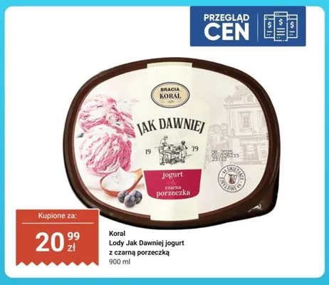 Lody Jak Dawniej jogurt z czarną porzeczką Bracia Koral promocja w Dino
