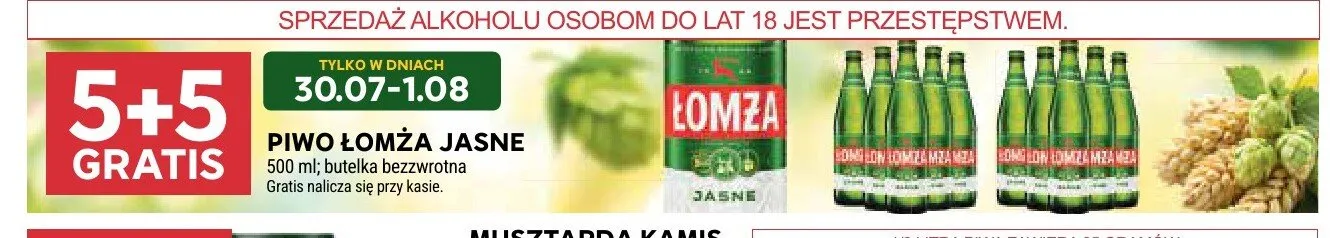 Piwo Łomża Jasne promocja w Stokrotka