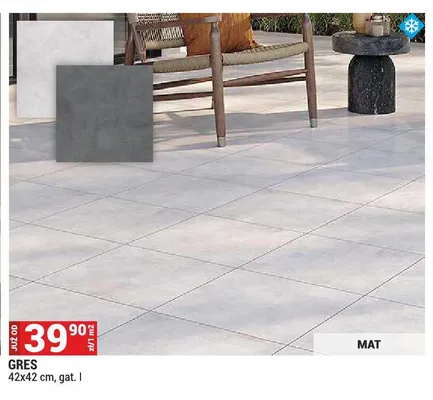 Gres matowy 42x42 cm promocja w Merkury Market
