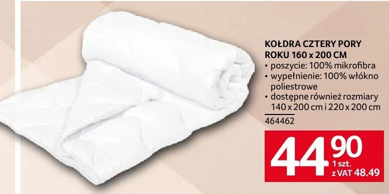Kołdra CZTERY PORY ROKU 160 x 200 CM promocja w Selgros