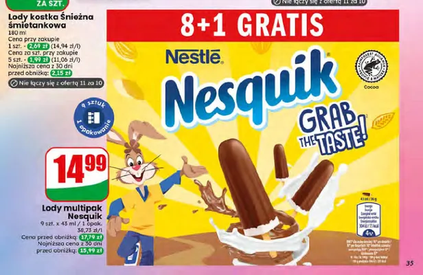 Lody multipak Nesquik Nestlé 9-pak promocja w Dino