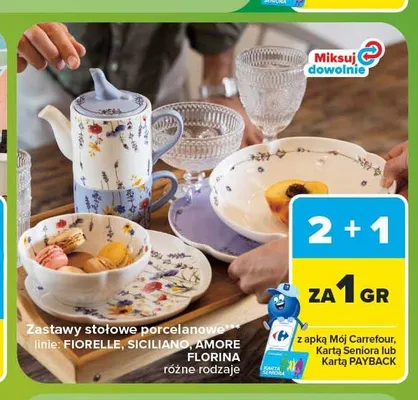 Zestaw stołowy porcelanowy Florina Amore promocja w Carrefour