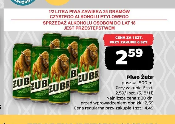 Piwo Żubr promocja w Netto
