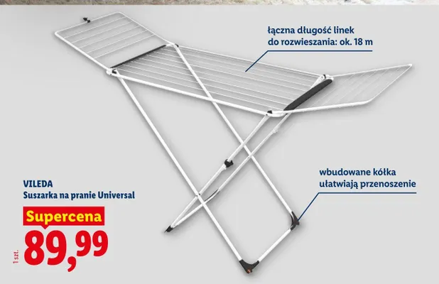 Suszarka na pranie Vileda Universal promocja w Lidl