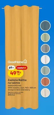 Zasłona GoodHome Baltha na taśmie promocja w Castorama