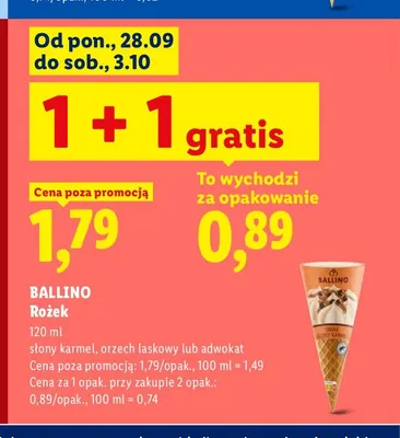 Rożek słony karmel Ballino promocja w Lidl