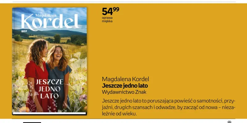 Książka Jeszcze jedno lato Magdalena Kordel oprawa miękka promocja w Empik