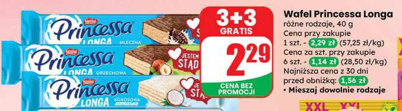 Wafel Princessa Longa promocja w Dino