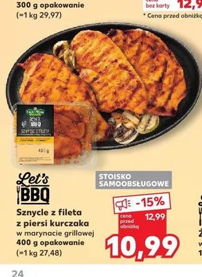 Sznycle z fileta z piersi kurczaka w marynacie grillowej Let's BBQ promocja w Kaufland
