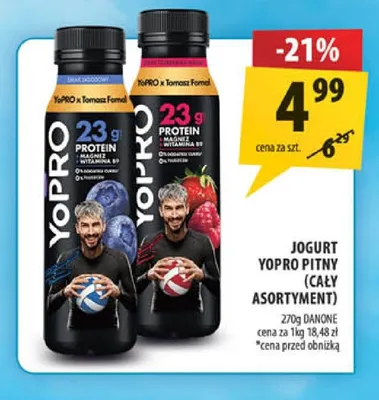 Jogurt YoPro pitny truskawka Danone promocja w Arhelan