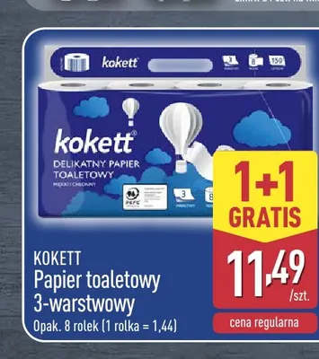 Papier toaletowy 3-warstwowy 8-pak Kokett promocja w Aldi