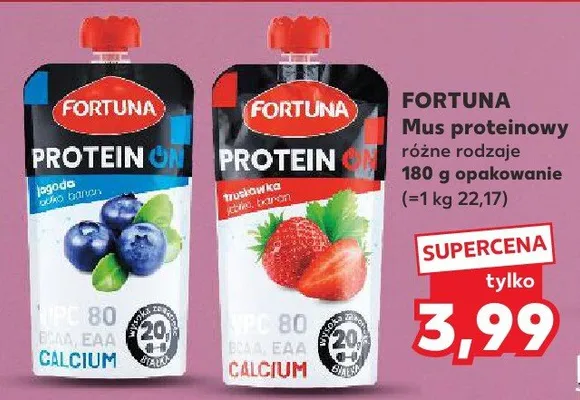 Mus proteinowy Fortuna jagoda promocja w Kaufland