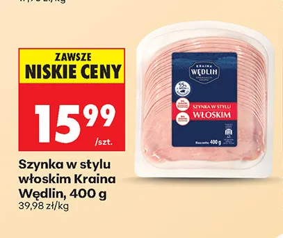 Szynka w stylu włoskim Kraina Wędlin promocja w Biedronka