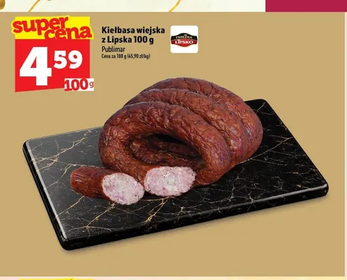 Kiełbasa wiejska z Lipska Publimar promocja w TOPAZ