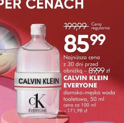 Damsko-męska woda toaletowa Calvin Klein Everyone promocja w Super-Pharm
