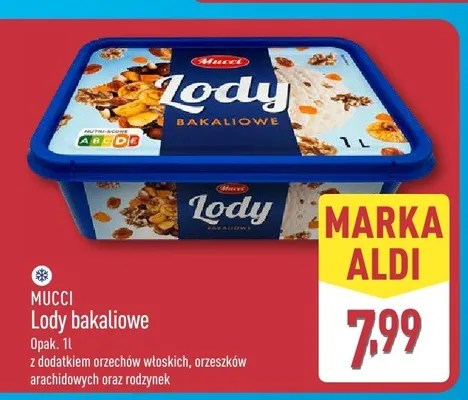 Lody bakaliowe Mucci promocja w Aldi