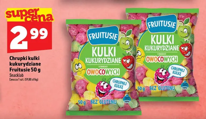 Chrupki kulki kukurydziane Fruitusie promocja w TOPAZ
